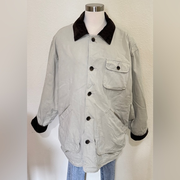 Vintage Gap Cotton canvas Chore Jacket Barn Corduroy collar Large mens womens - Picture 2 of 8